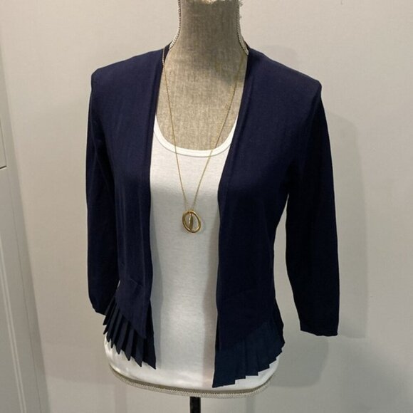 Tommy Hilfiger Blue Cardigan Peplum Open - Picture 11 of 14